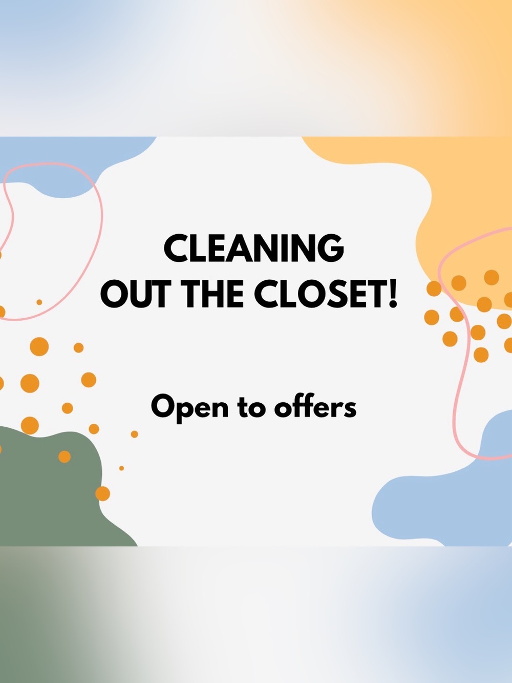 Closet Cleanout Graphic Sign - White with Colored Accents